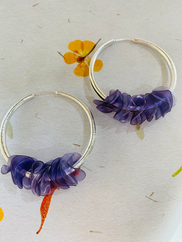 Snapdragon silver hoops