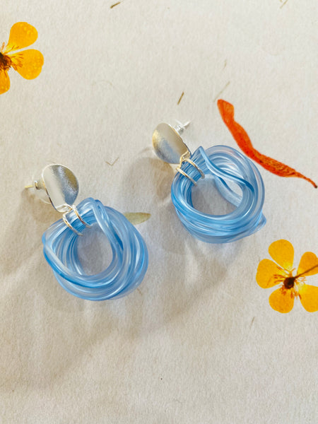 Camellia Earrings Light blue