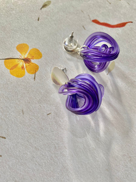 Camellia Earrings Purple