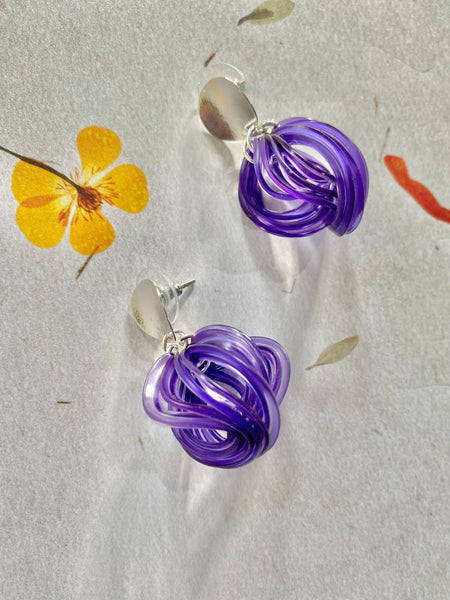 Camellia Earrings Purple