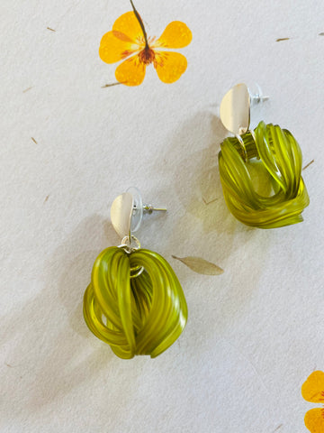 Camellia Earrings Green