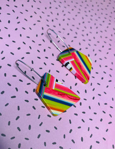 Fiesta rhombus earrings Pink/green