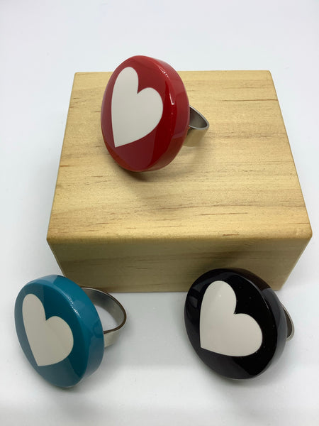 Hearts resin ring