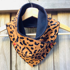 Red Leopard neck warmer