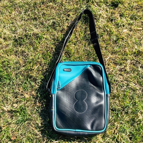 iPad recycled tube tyre bag- Turquoise blue