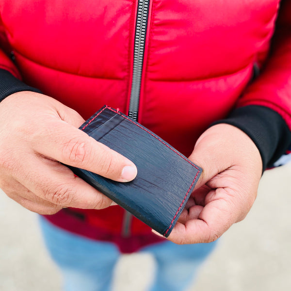 GoLight- Red Recycled tube tyre card holder