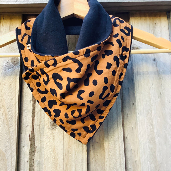 Black Leopard neck warmer