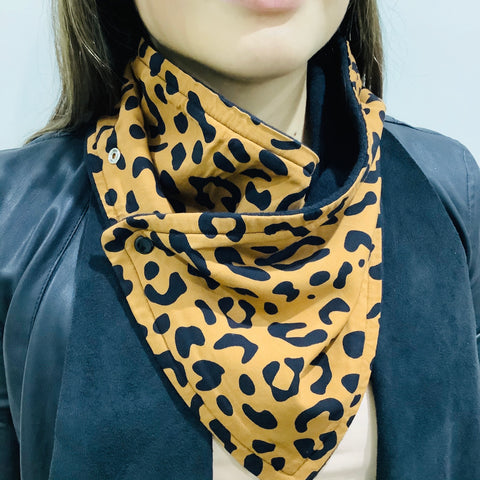 Black Leopard neck warmer