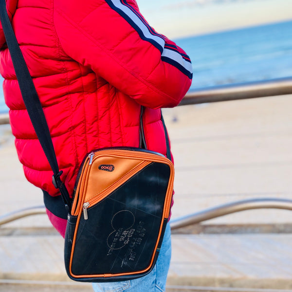 iPad tube tyre bag- Metallic orange